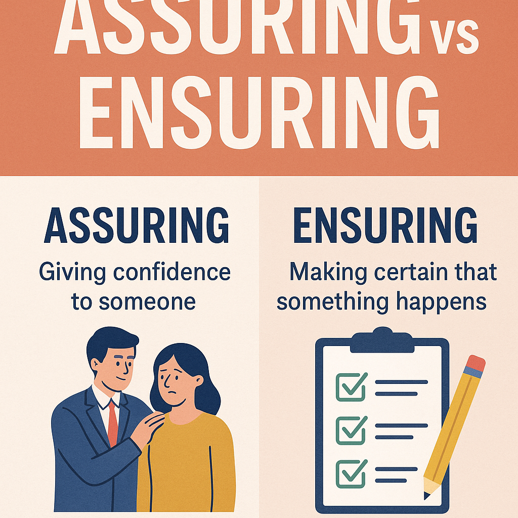Assuring vs Ensuring